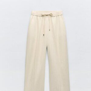Linen Blend Straight Pants by Zara